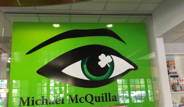 Logo displayed in Dr. Michael McQuillan optometry office